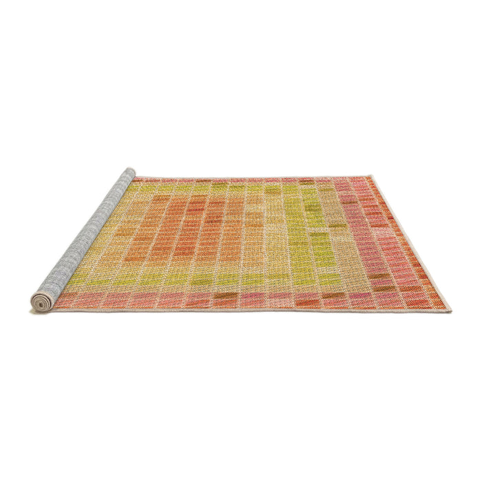 Sideview of Machine Washable Transitional Orange Rug, wshpat2590org