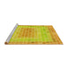 Sideview of Machine Washable Transitional Neon Yellow Green Rug, wshpat2590yw