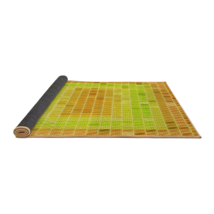 Thickness of Patterned Neon Yellow Green Rug, pat2590yw