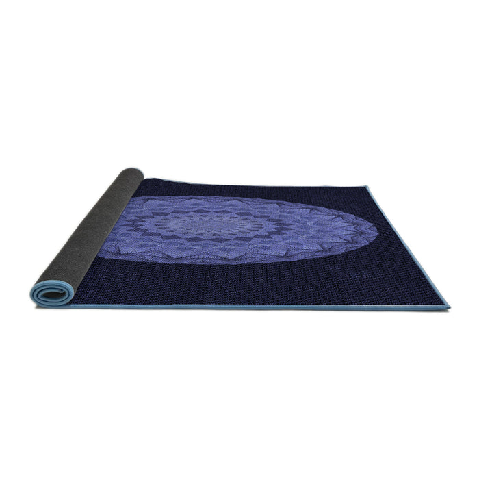 Thickness of Patterned Night Blue Rug, pat2591blu