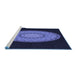 Sideview of Machine Washable Transitional Night Blue Rug, wshpat2591blu