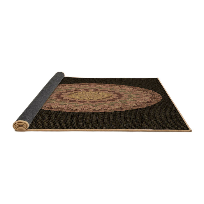 Thickness of Patterned Sienna Brown Rug, pat2591brn