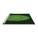 Sideview of Machine Washable Transitional Dark Lime Green Rug, wshpat2591grn