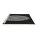 Sideview of Machine Washable Transitional Midnight Gray Rug, wshpat2591gry