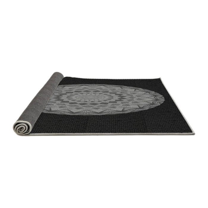 Thickness of Patterned Midnight Gray Rug, pat2591gry