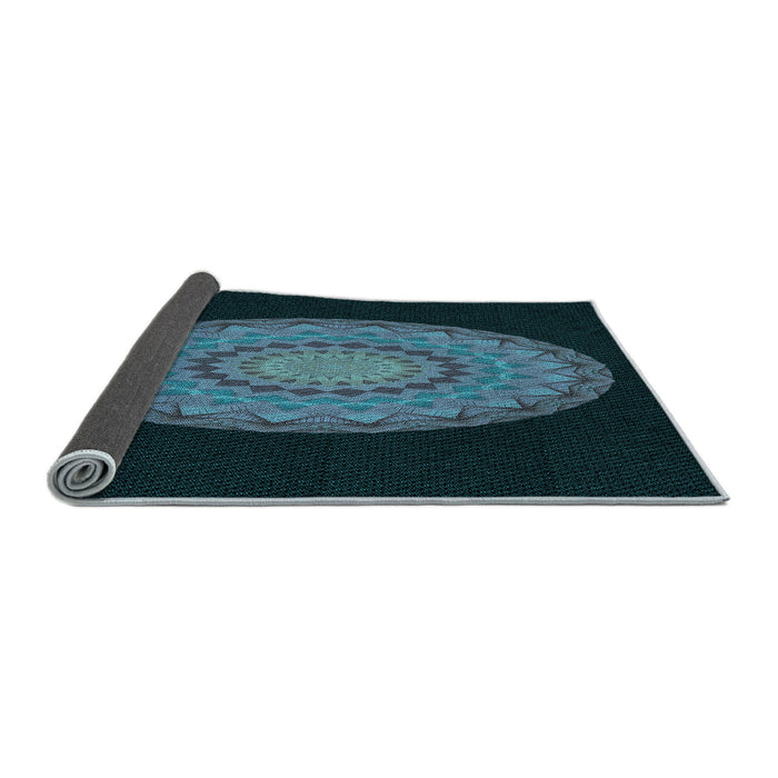 Thickness of Patterned Glacial Blue Ice Blue Rug, pat2591lblu
