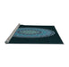 Sideview of Machine Washable Transitional Glacial Blue Ice Blue Rug, wshpat2591lblu