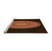 Sideview of Machine Washable Transitional Mahogany Brown Rug, wshpat2591org