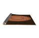 Thickness of Patterned Mahogany Brown Rug, pat2591org