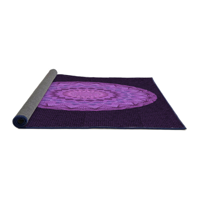 Thickness of Patterned Dark Orchid Purple Rug, pat2591pur