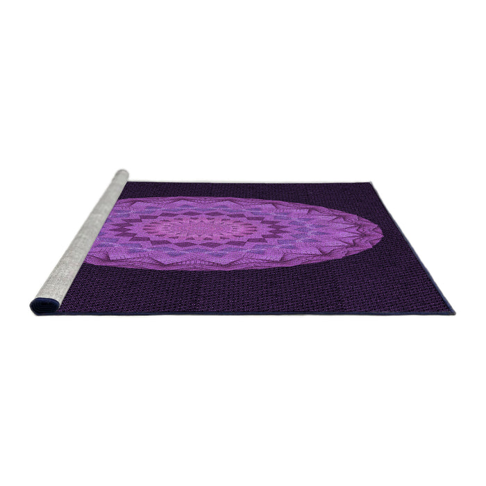 Sideview of Machine Washable Transitional Dark Orchid Purple Rug, wshpat2591pur