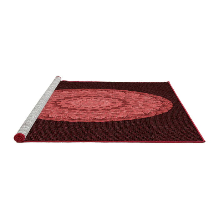 Sideview of Machine Washable Transitional Red Rug, wshpat2591rd