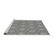 Sideview of Machine Washable Transitional Smokey Gray Rug, wshpat2592gry