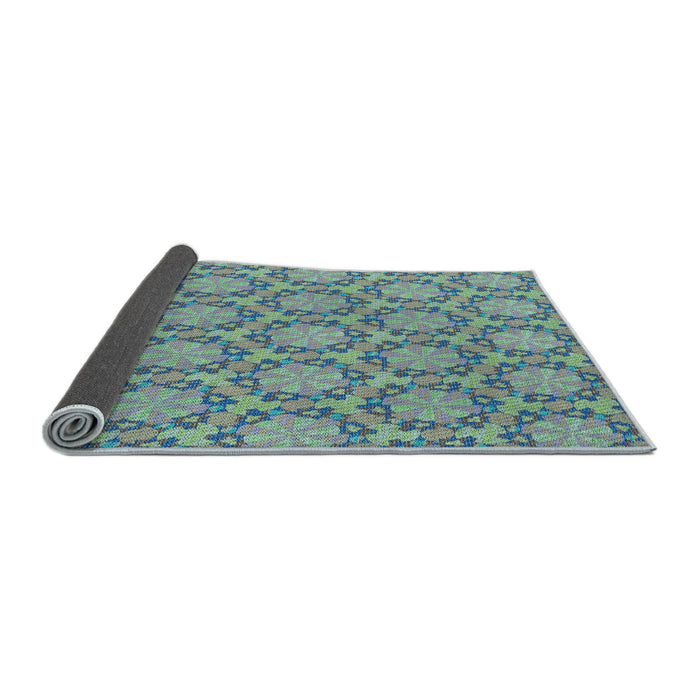 Thickness of Patterned Azure Blue Rug, pat2592lblu