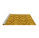 Sideview of Machine Washable Transitional Deep Yellow Rug, wshpat2592yw