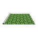 Sideview of Machine Washable Transitional Green Rug, wshpat2593grn