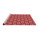 Sideview of Machine Washable Transitional Red Rug, wshpat2593rd