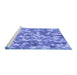 Sideview of Machine Washable Transitional Sky Blue Rug, wshpat2594blu