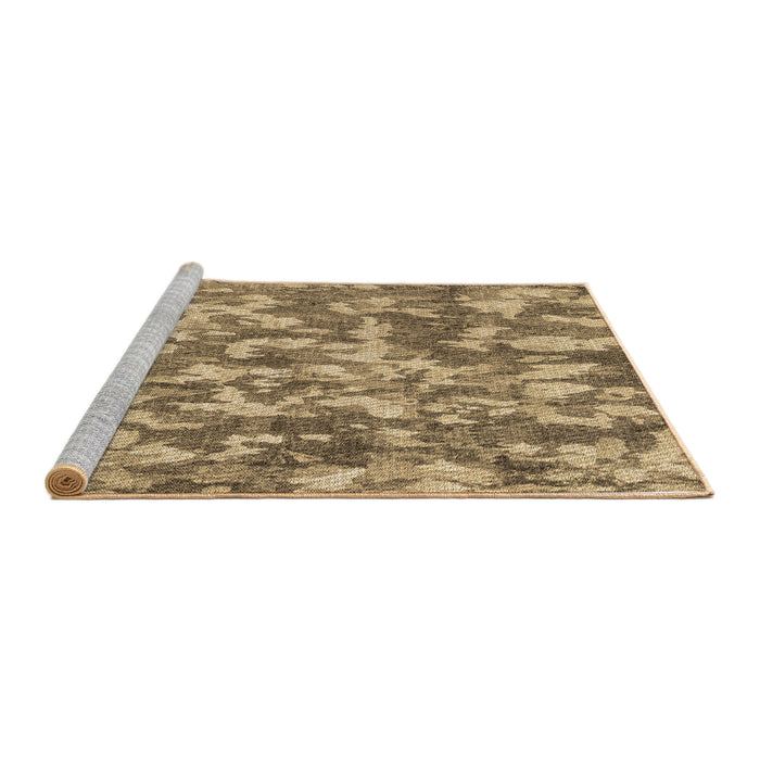 Sideview of Machine Washable Transitional Brown Sand Brown Rug, wshpat2594brn