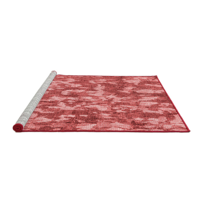 Sideview of Machine Washable Transitional Ruby Red Rug, wshpat2594rd