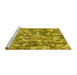 Sideview of Machine Washable Transitional Dark Yellow Green Rug, wshpat2594yw