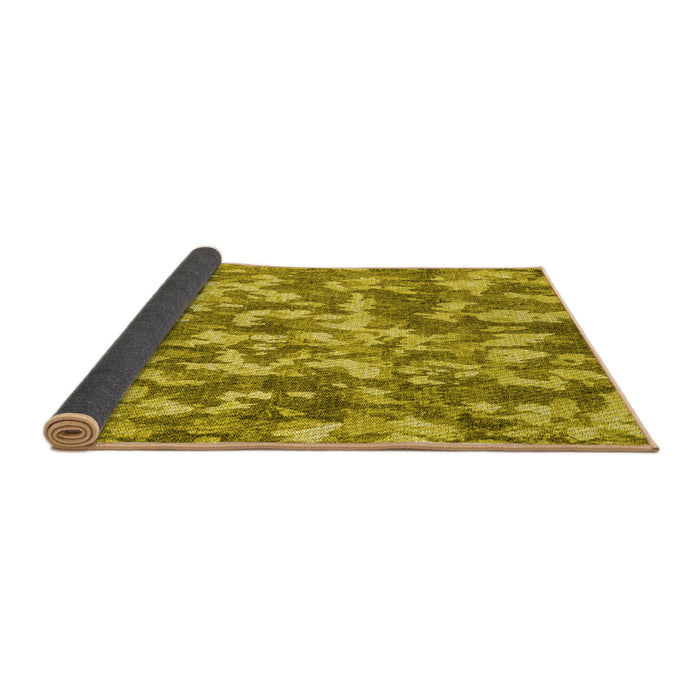 Thickness of Patterned Dark Yellow Green Rug, pat2594yw