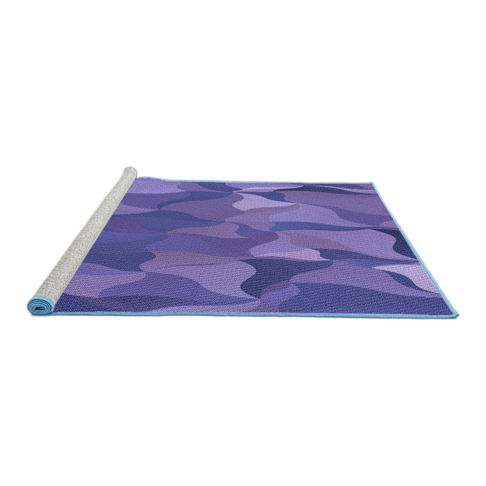 Sideview of Machine Washable Transitional Amethyst Purple Rug, wshpat2595blu