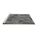 Sideview of Machine Washable Transitional Grey Gray Rug, wshpat2595gry