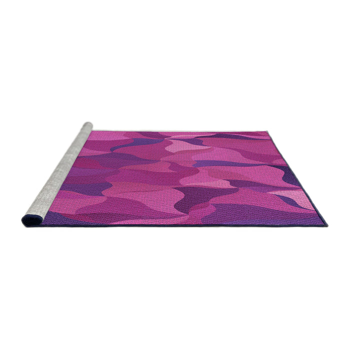 Sideview of Machine Washable Transitional Deep Pink Rug, wshpat2595pur