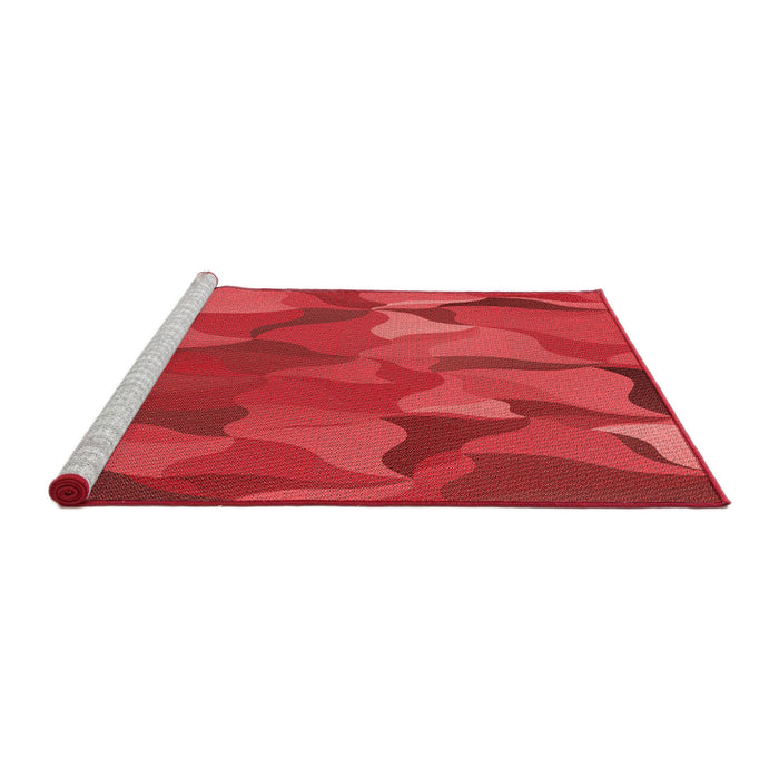 Sideview of Machine Washable Transitional Red Rug, wshpat2595rd