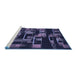 Sideview of Machine Washable Transitional Night Blue Rug, wshpat2596blu