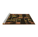 Sideview of Machine Washable Transitional Saddle Brown Rug, wshpat2596brn