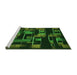 Sideview of Machine Washable Transitional Dark Lime Green Rug, wshpat2596grn