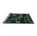 Sideview of Machine Washable Transitional Midnight Gray Rug, wshpat2596lblu