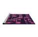 Sideview of Machine Washable Transitional Purple Lily Purple Rug, wshpat2596pur