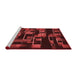 Sideview of Machine Washable Transitional Maroon Red Rug, wshpat2596rd