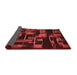 Thickness of Patterned Maroon Red Rug, pat2596rd