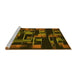 Sideview of Machine Washable Transitional Black Brown Rug, wshpat2596yw