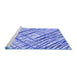 Sideview of Machine Washable Transitional Blue Rug, wshpat2598blu