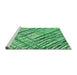 Sideview of Machine Washable Transitional Green Rug, wshpat2598grn