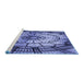 Sideview of Machine Washable Transitional Blue Rug, wshpat2599blu