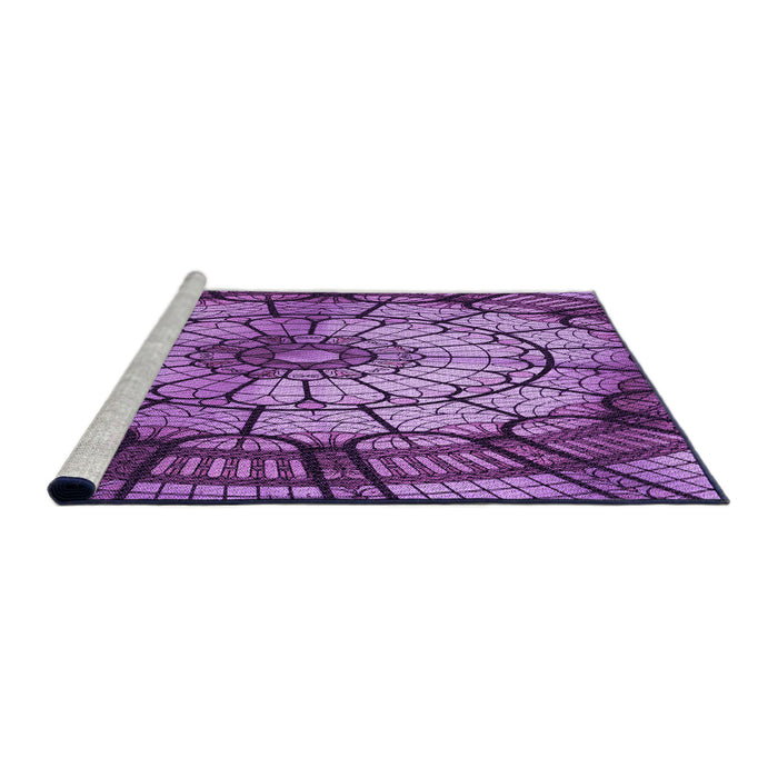 Sideview of Machine Washable Transitional Purple Rug, wshpat2599pur