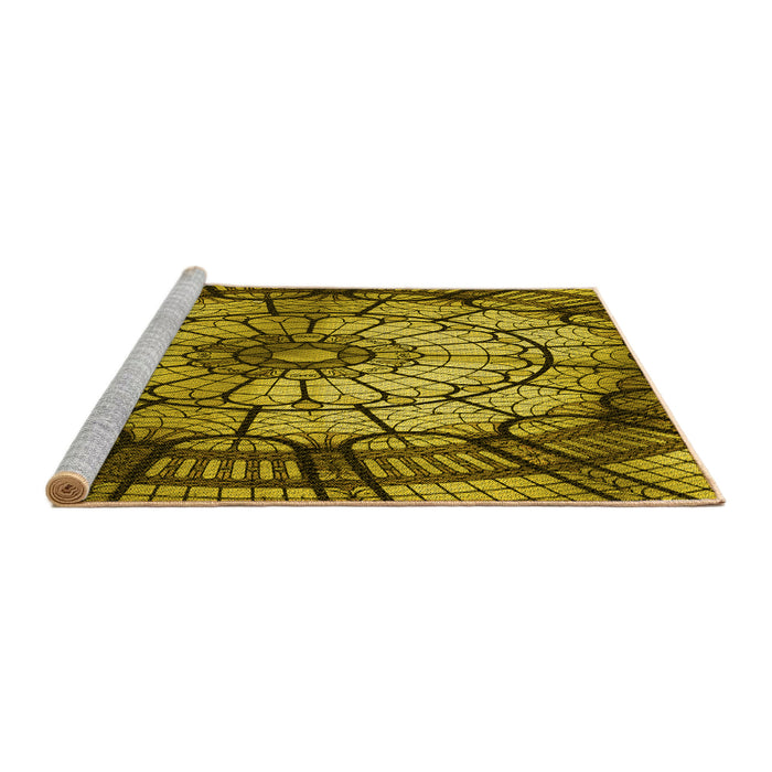 Sideview of Machine Washable Transitional Bakers Brown Rug, wshpat2599yw