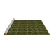 Sideview of Machine Washable Transitional Olive Green Rug, wshpat26brn