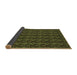 Thickness of Patterned Olive Green Rug, pat26brn