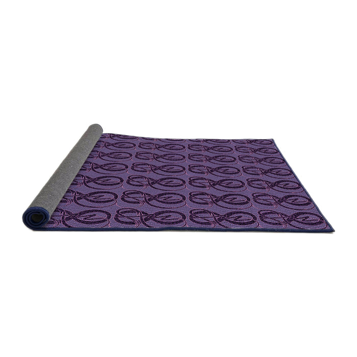 Thickness of Patterned Dark Purple Rug, pat26pur