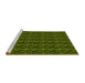 Sideview of Machine Washable Transitional Dark Forest Green Rug, wshpat26yw