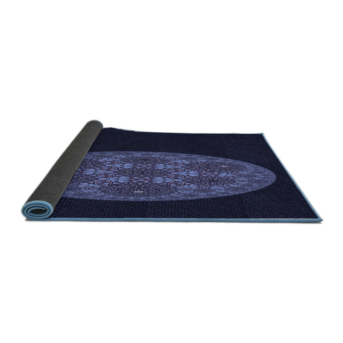 Thickness of Patterned Deep Periwinkle Purple Rug, pat260blu