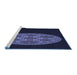 Sideview of Machine Washable Transitional Deep Periwinkle Purple Rug, wshpat260blu