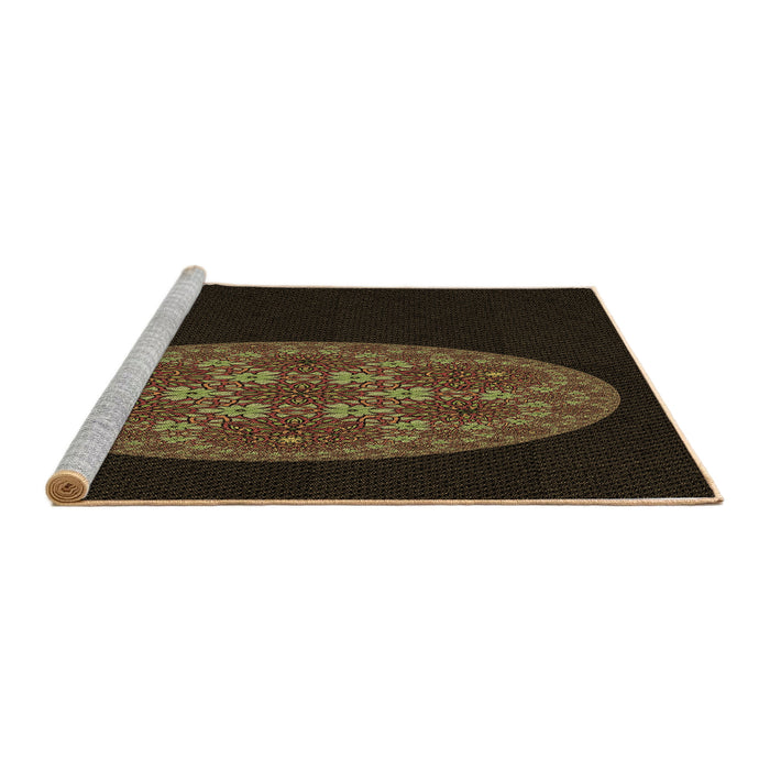 Sideview of Machine Washable Transitional Red Brown Rug, wshpat260brn